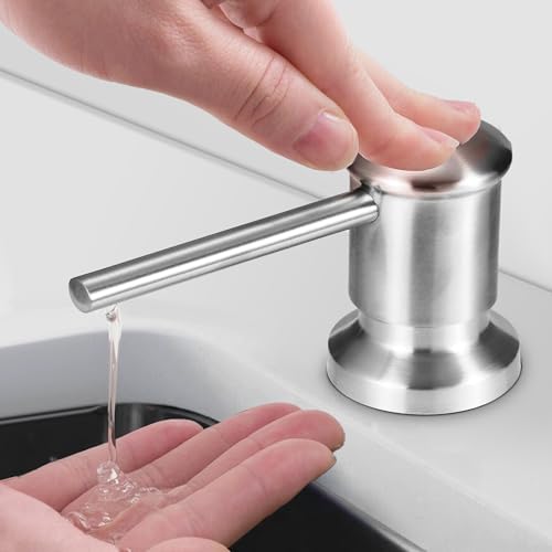 Yofidra Sink Soap Dispenser, Brushed Nickel, 47” Tube Kit