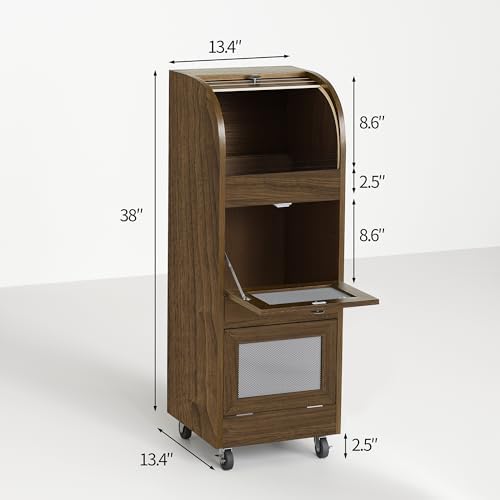 3-Tier Potato & Onion Storage Bin with Wheels,Ventilated Bread