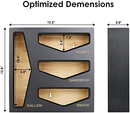 Bamboo Bag Storage Organizer for Kitchen Drawer, Baggie organizer