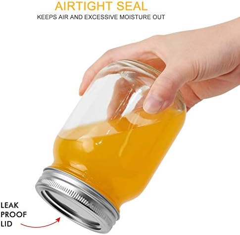 Accguan 16pack 16oz Glass Mason Jars with Airtight Lids