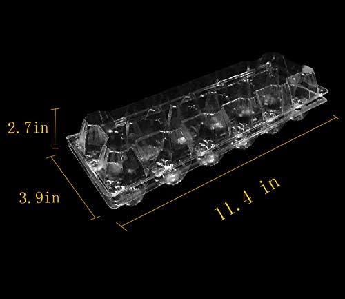 Large Plastic Egg Cartons, 30 Packs, 12 Eggs