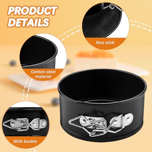 8 Pcs 4 Inch Springform Pan Mini Springform Small Leakproof Round Cake