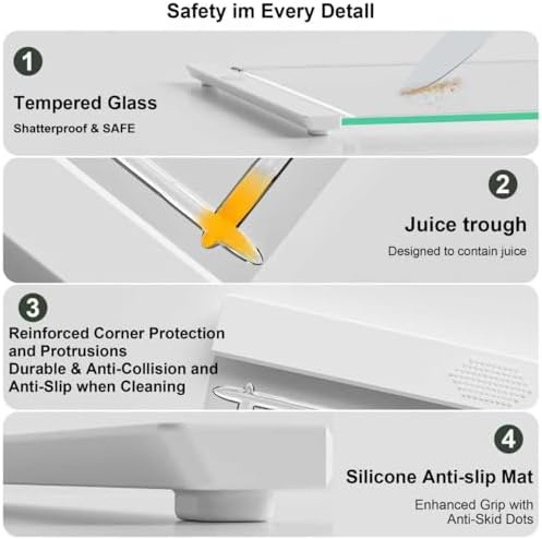 Tempered Glass Cutting Board Set for Kitchen Counter - Dishwasher Safe