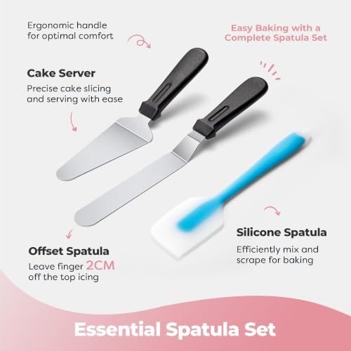 Kootek 12" Aluminum Cake Turntable Set