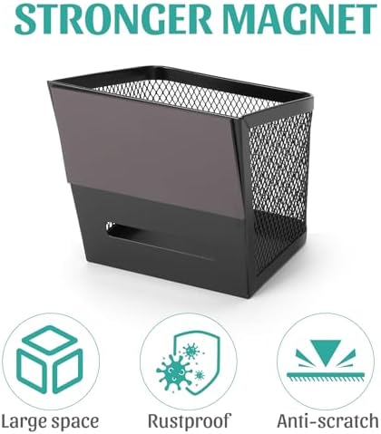 2 Pack Black Magnetic Spice Rack for Refrigerator