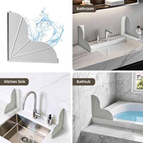 JET LAG 2 Pack Silicone Shower Splash Guard with Strong Suction Cups