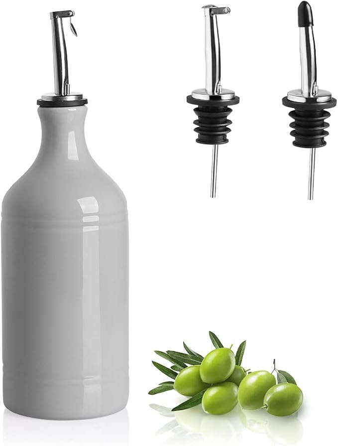 Sweejar Ceramic Olive Oil Dispenser Bottle, Opaque Oil Cruet Protects to Reduce by Sweejarco1949