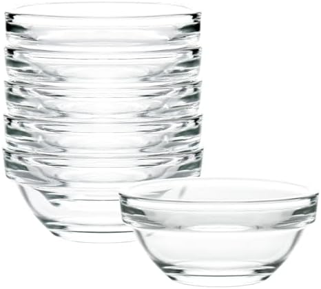 1.5 oz Clear Glass Bowl, Mini Prep Dish for Salt and Spices