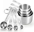YC Kitchen Measuring Cups and Spoons Set, 8-Piece, Stainless Steel