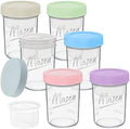 Xyptorix 16oz Overnight Oats Containers, 6 Pack Glass Mason Jars