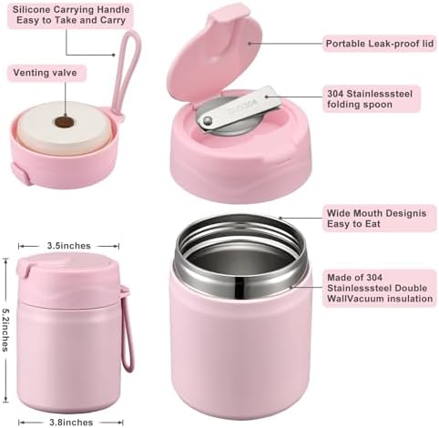 17oz Soup Thermo for Hot Food Kids,Insulated Food Jar with