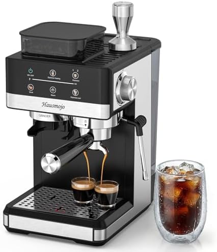 20 Bar Espresso Machine with Grinder and Milk Frother
