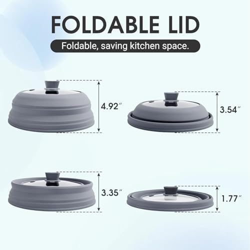 Microwave Splatter Cover for Food 10.8 Inch Collapsible Cover with