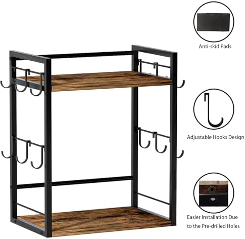 Dorhors Coffee Bar Organizer,Mug Holder,Station Organizer Kitchen