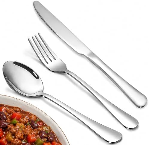 Silverware Set,SANTUO Stainless Steel Knives Spoon Forks Set for Home