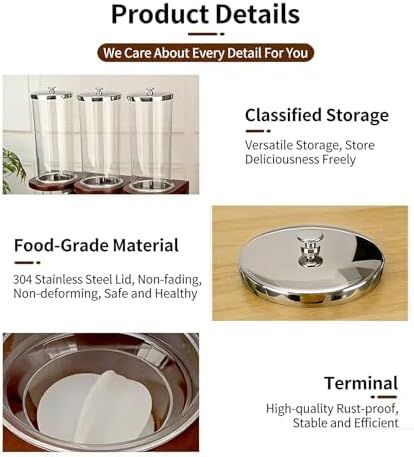 Wooden Countertop Dispenser for Candy, Cereal, Snack，Rice & Flour，Food Storage Container with Split Design，Grain & Honey Dispenser Machine for Kitchen Pantry Organization (Shabili base, 12L)