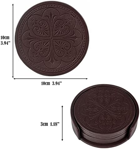 Drink Coasters,PU Leather Bar Beer Beverage Coaster for Drinks Set of
