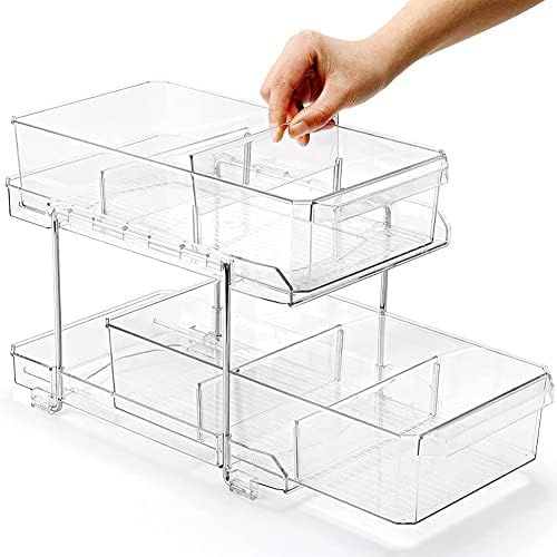 OnDisplay 2-Tier Deluxe Tiered Acrylic Cosmetic/Bath/Pantry/Fridge