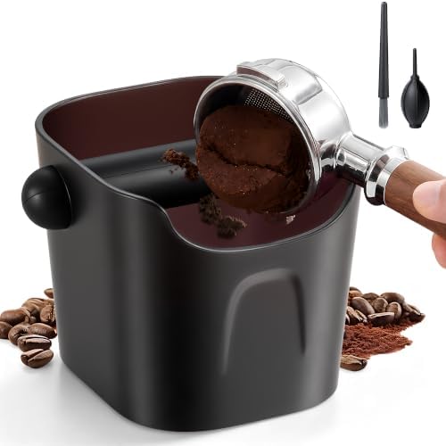 Li&Zhao Espresso Puck Knock Box - Plastic Coffee Grounds Bin with