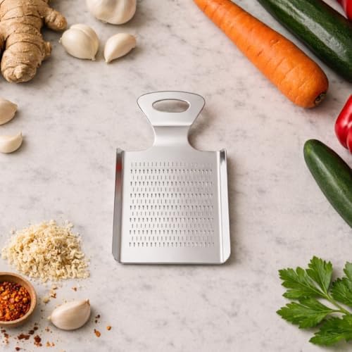 Compact Stainless Steel Grater, Mirror-Polished Grinder for Garlic