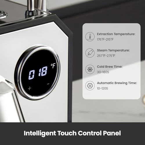 Gemilai G3006A Espresso Machine, 15 Bar, Stainless Steel