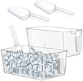 Havawish Ice Storage Bin and Flexible Scoop Set Plastic Freezer Bin