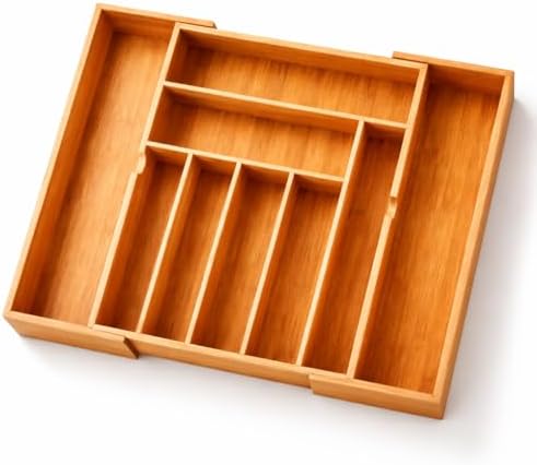 Tiny Earth Threads Bamboo Expandable Drawer Organizer – 9 Compartments