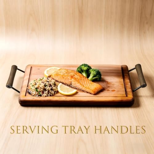 Serving Tray Handles, Wood and Metal Side Fixing Handles for