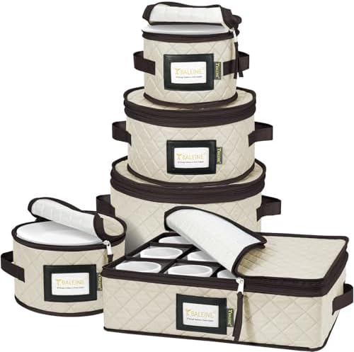 BALEINE China Storage Container, Plate Mug Combo, Soft Shell Cream