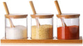Glass Condiment Canister Set, 10oz, 3 PCS