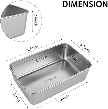 AKOLAFE 12 Pack Stainless Steel Loaf Pan 8.5 x 5.5 Inch Banana Bread