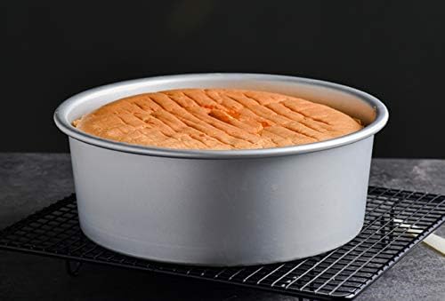 Tosnail 2 Pack 10" x 3" Round Aluminum Cake Pan with Removal Bottom