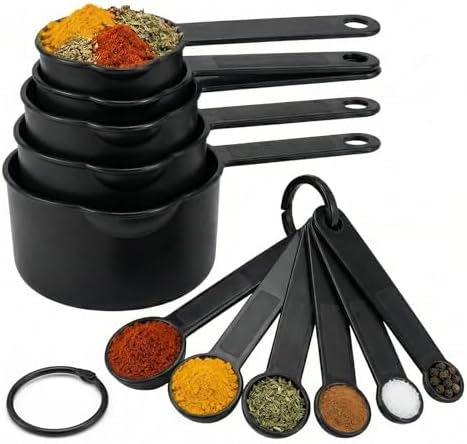 11 Pcs Measuring Cups And Spoons Set - Plastic Nesting For Dry Liquid