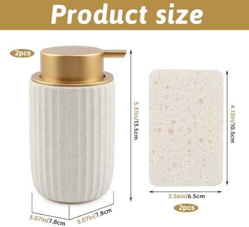 2 Pack Ceramic Foaming Soap Dispenser with Removable Pump