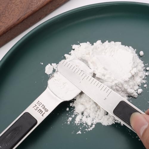 Magnetic Measuring Spoons,Stainless Steel Dual Sided Tablespoons,Extra
