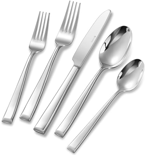 KEAWELL Premium Imperial 20-Piece Fine Silverware Set (20, Silver)