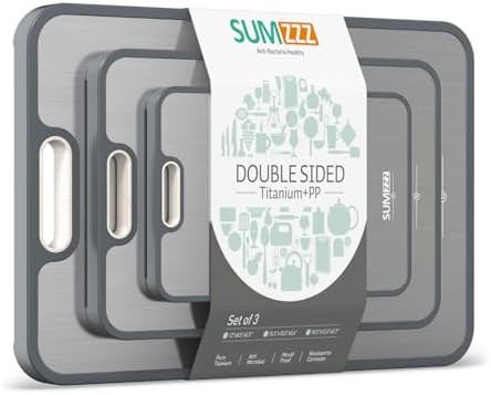 Titanium Cutting Board, Double Sided Food Grade Pure Titanium/PP