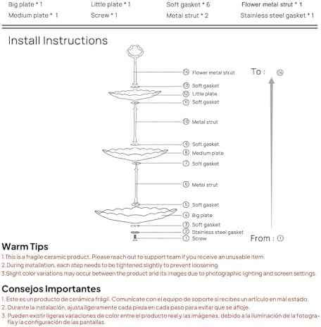 Sumerflos 3 Tier Porcelain Cupcake Stand, Tiered Serving Cake Stand