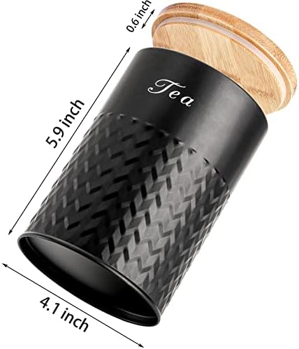 Bekith 3 Pack Kitchen Canisters with Bamboo Lids, Airtight Metal