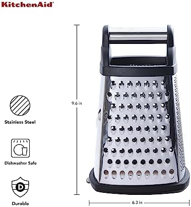KitchenAid Box Grater, Stainless Steel, Black