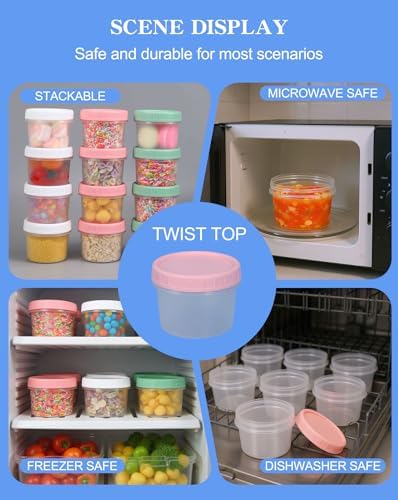 Food Storage Containers, 12 Pack 4 oz Freezer Storage Containers with