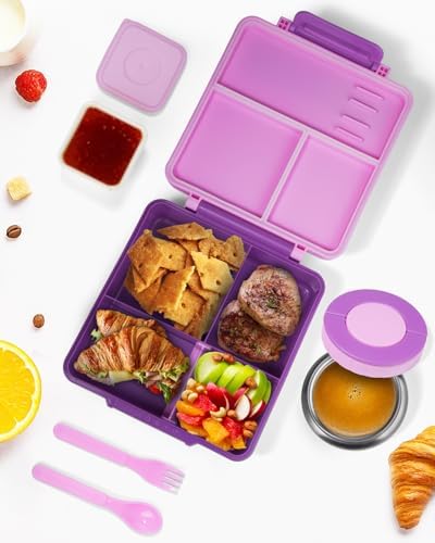 SOHIDA Bento Box with 10oz Soup Thermo: Kids Leakproof Lunch Box with