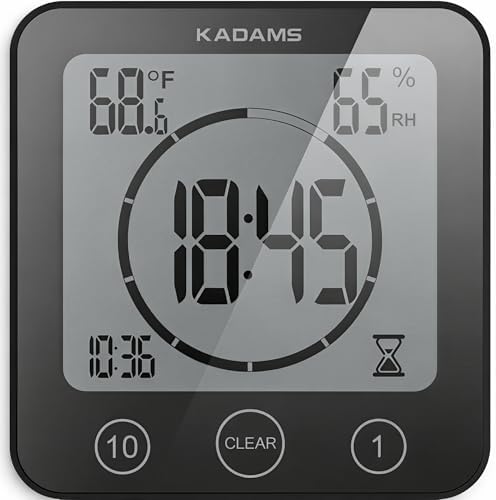 KADAMS Waterproof Shower Clock with Countdown Timer