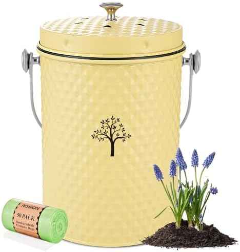 AOSION Countertop Kitchen Compost Bin with Removable Inner Bucket