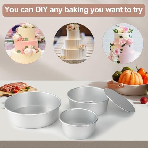Round Cake Pan with Removable Bottom, Set of 3