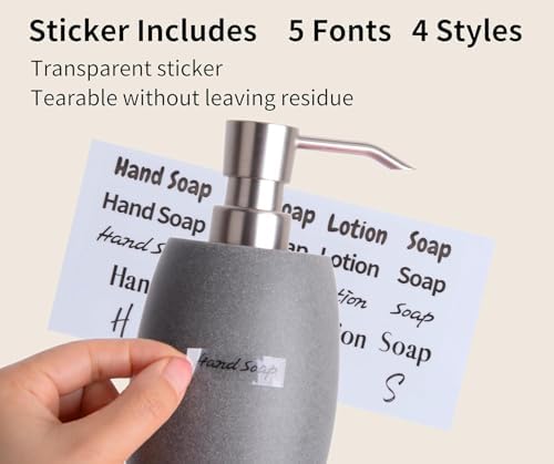 Clasin Home Resin Soap Dispenser, 12 Oz, 2 Sets Gray