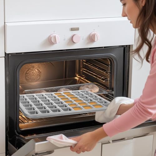 2 Pcs 48-cavity Mini Brownie Bites Baking Pan Mini Square Cake Pans
