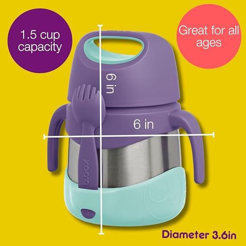 b.box Insulated Food Jar with Spork, 11 oz Lunch Containers for Kids