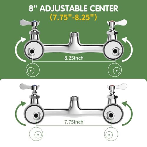 Commercial Sink Faucet, Wall Mount, Pre-Rinse Sprayer