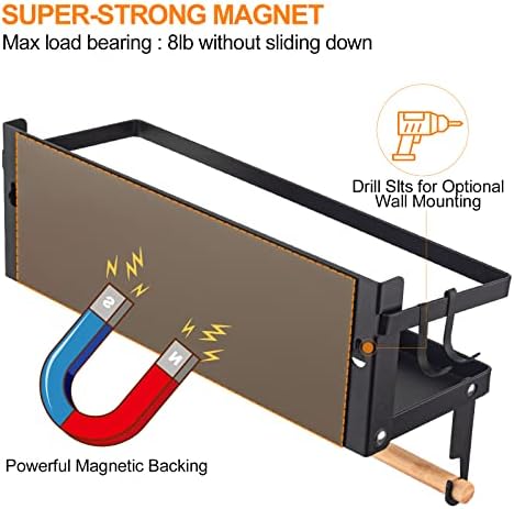 Foldable Magnetic Spice Rack with Paper Towel Holder